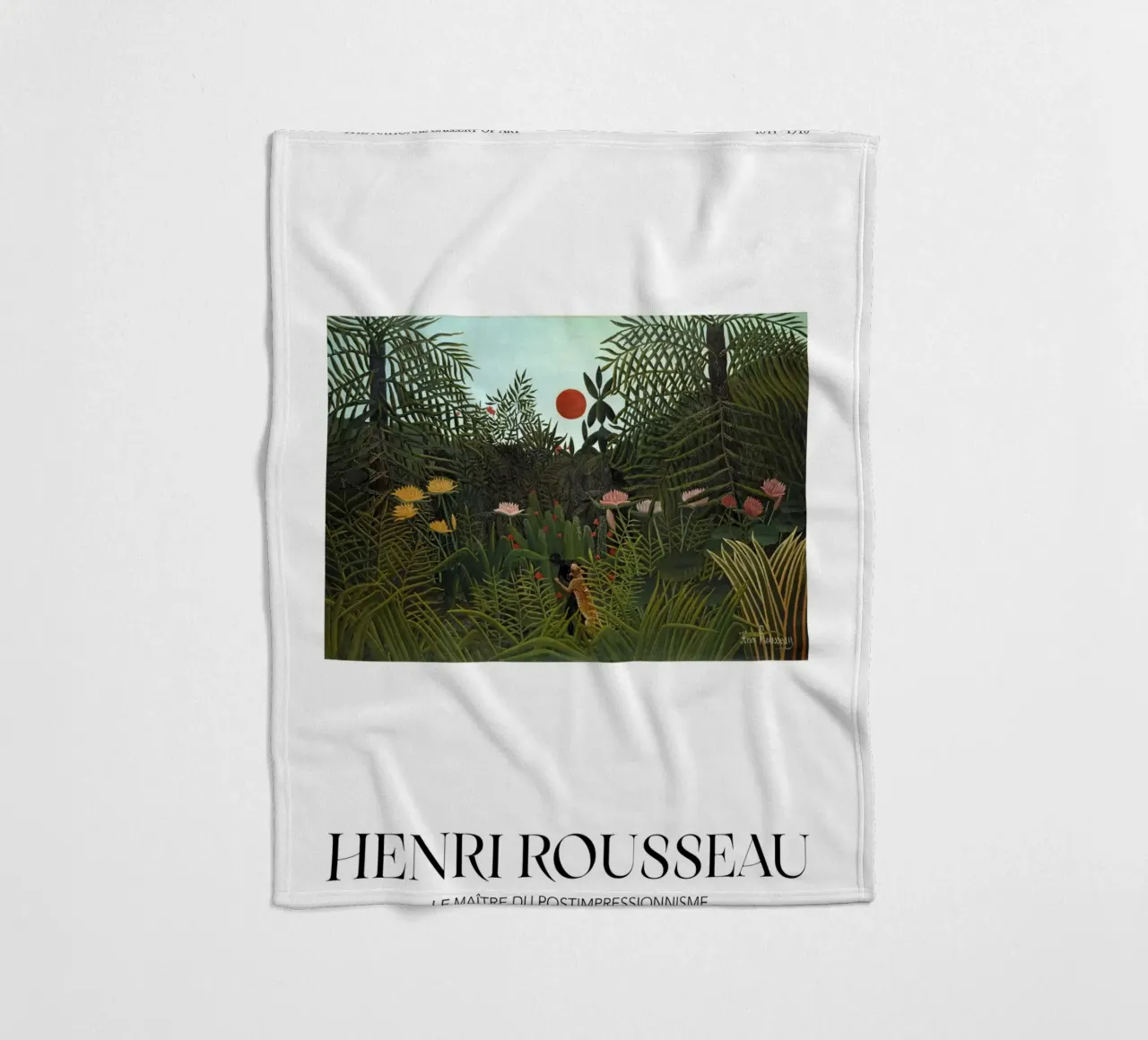 Henri Rousseau Scena di giungla post-impressionista coperta in pile da NorwesClub