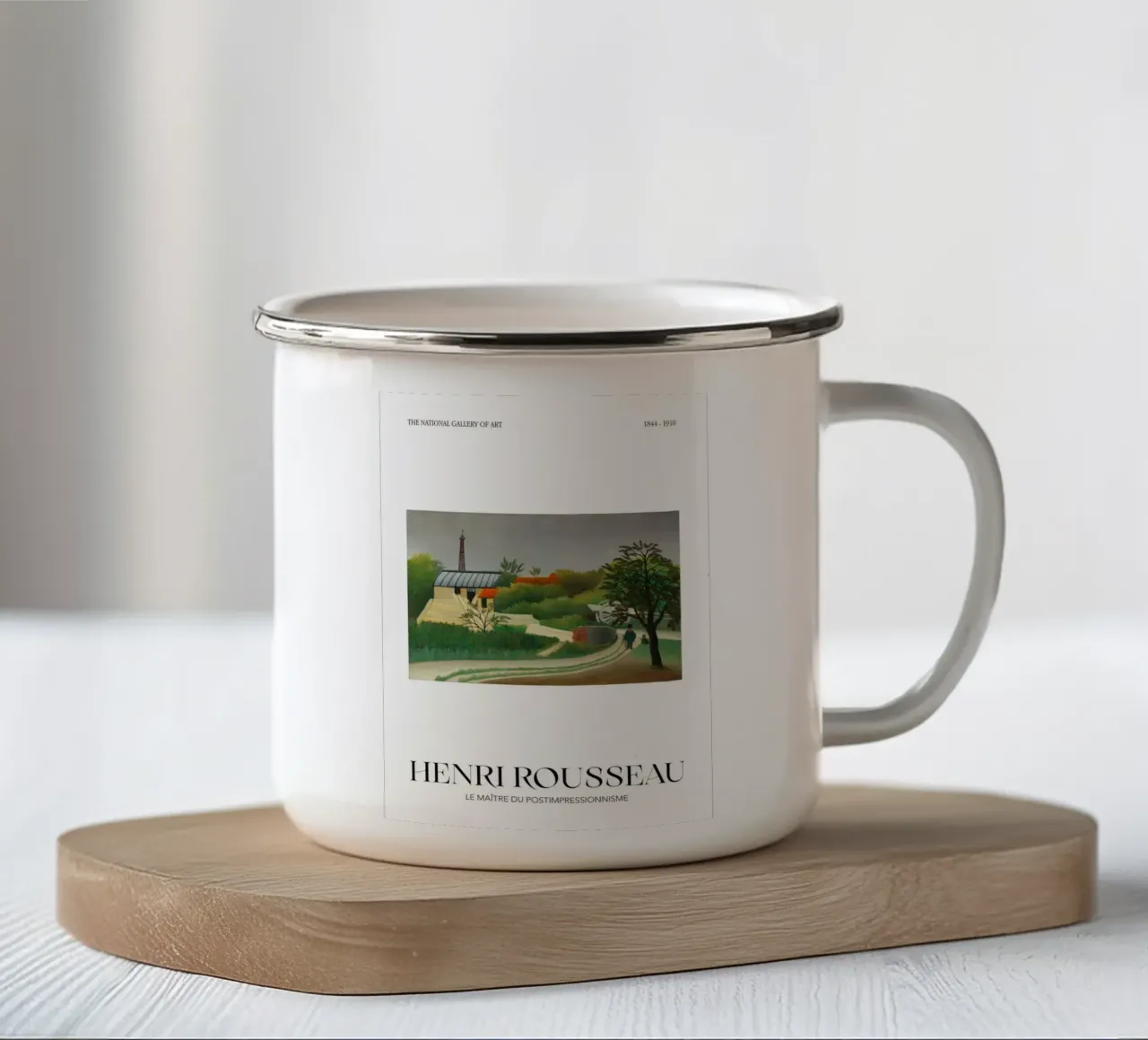 Henri Rousseau Paesaggio parigino post-impressionista tazza in smalto da NorwesClub