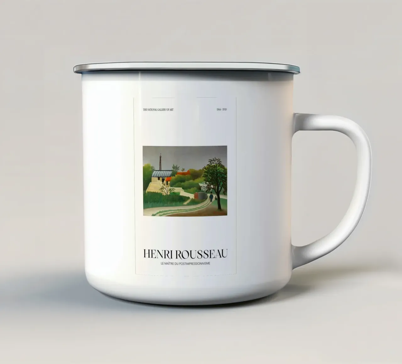 Henri Rousseau Paesaggio parigino post-impressionista tazza in smalto da NorwesClub