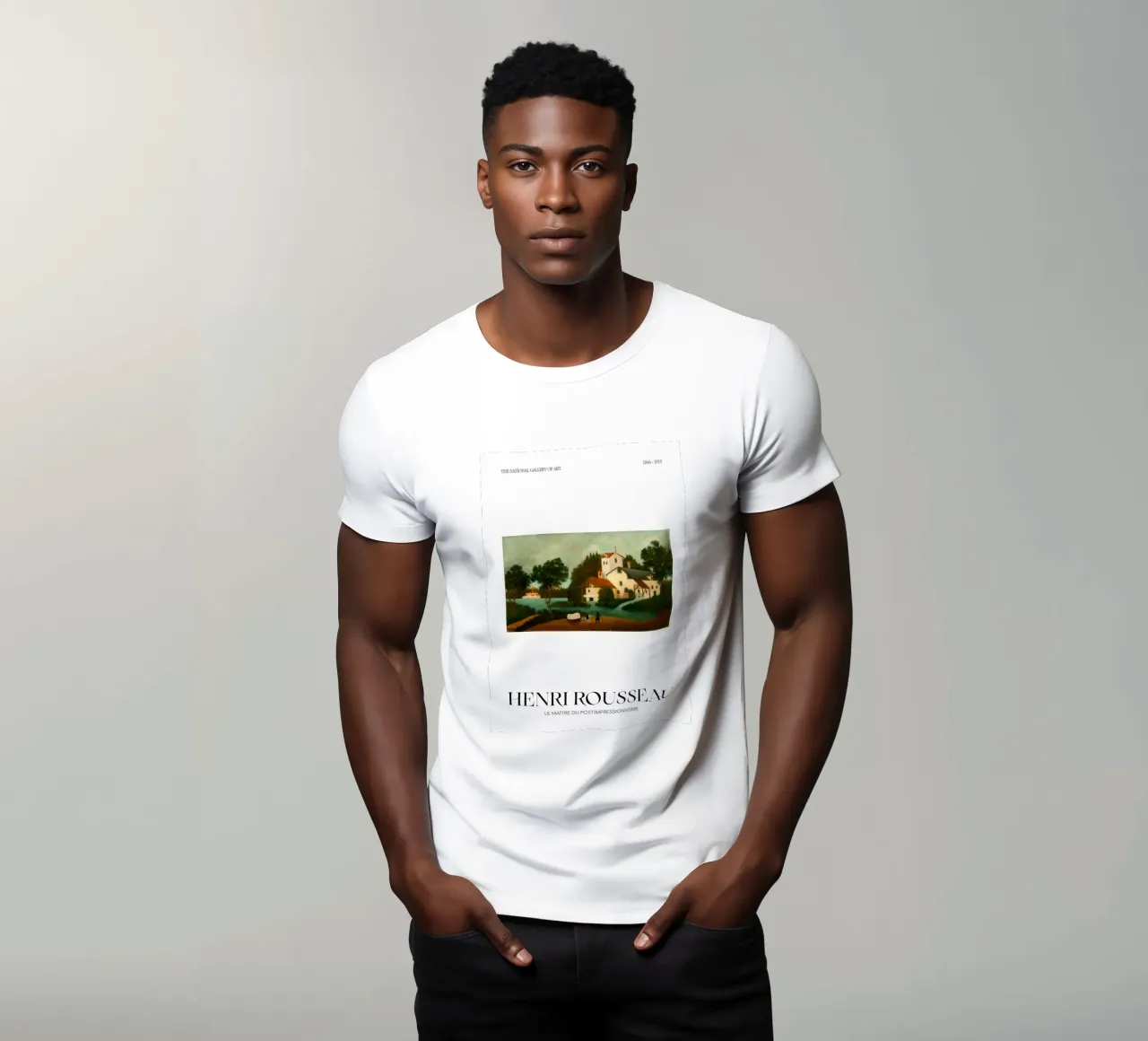Henri Rousseau Scena rurale post-impressionista t-shirt da NorwesClub