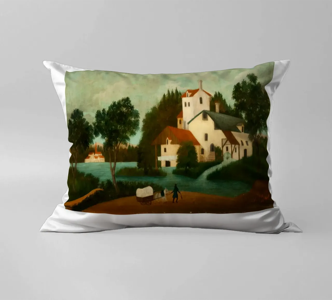 Henri Rousseau Scena rurale post-impressionista cuscino da NorwesClub