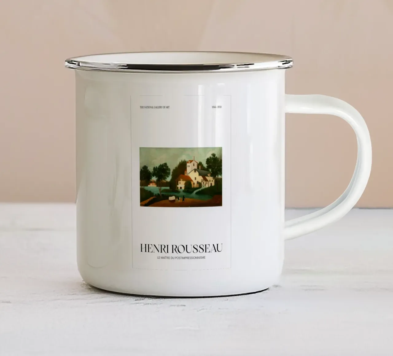 Henri Rousseau Scena rurale post-impressionista tazza in smalto da NorwesClub