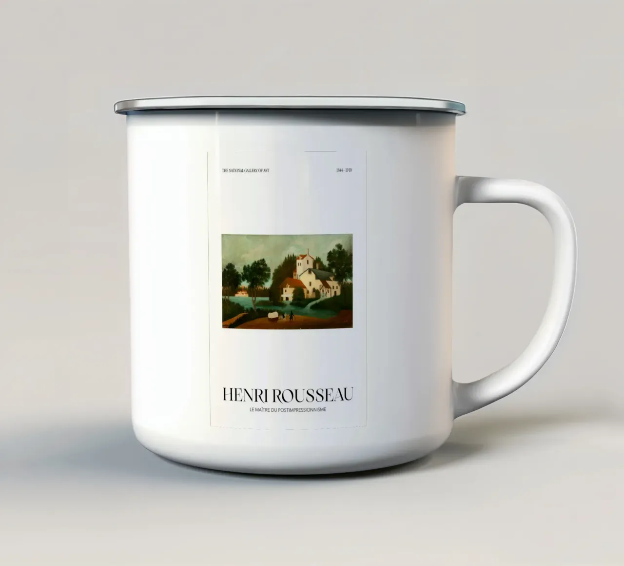 Henri Rousseau Scena rurale post-impressionista tazza in smalto da NorwesClub
