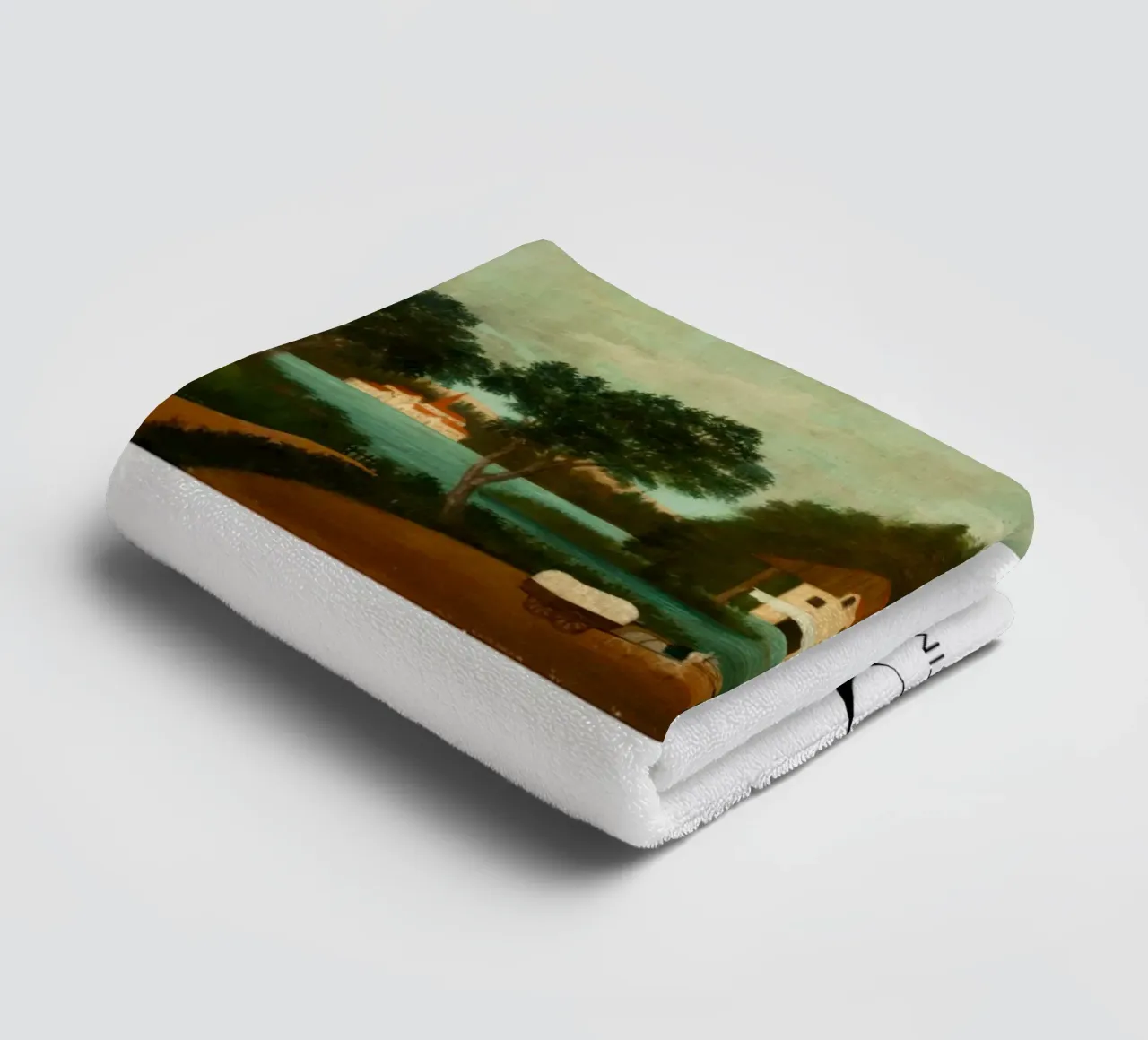 Henri Rousseau Scena rurale post-impressionista asciugamano da bagno da NorwesClub