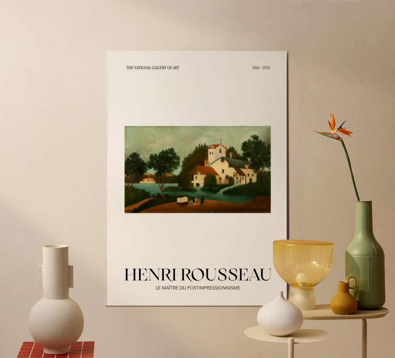 Henri Rousseau Scena rurale post-impressionista alluminio dibond da NorwesClub