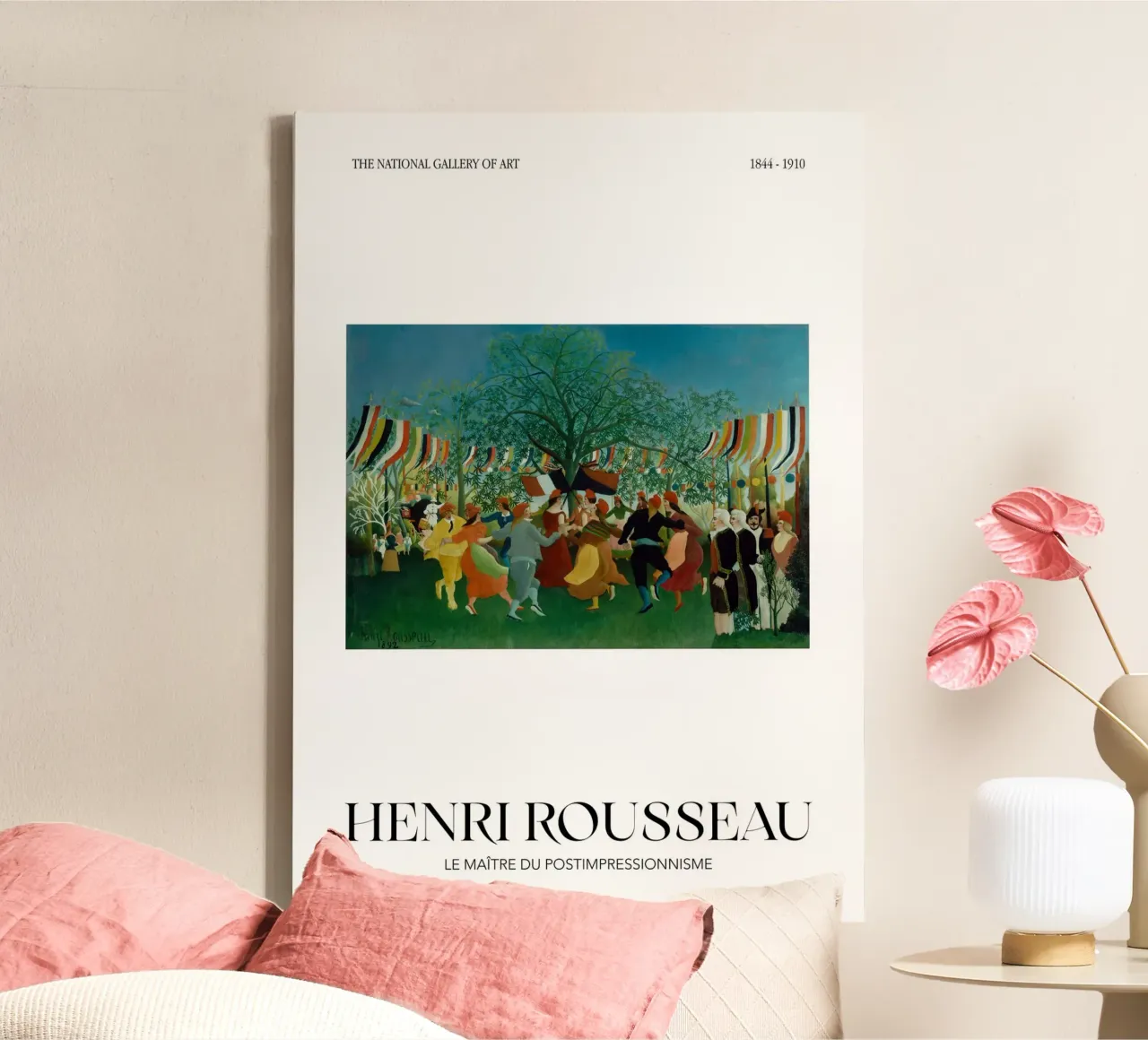 Henri Rousseau Post-Impressionistische Viering canvas met Baklijst van NorwesClub