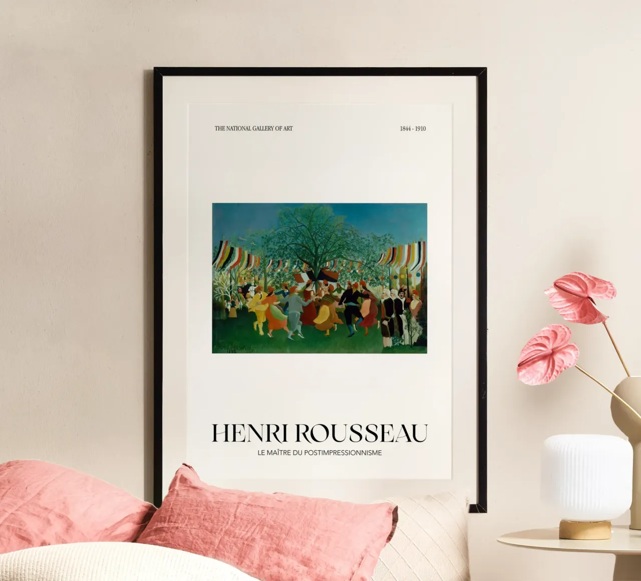 Celebrazione post-impressionista di Henri Rousseau poster con telaio in legno da NorwesClub