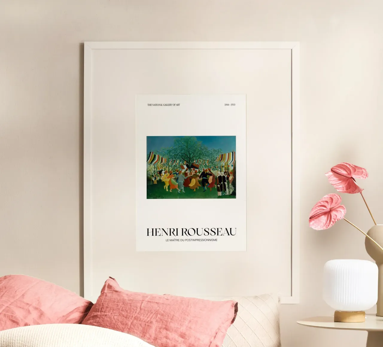 Celebrazione post-impressionista di Henri Rousseau poster con telaio in legno da NorwesClub