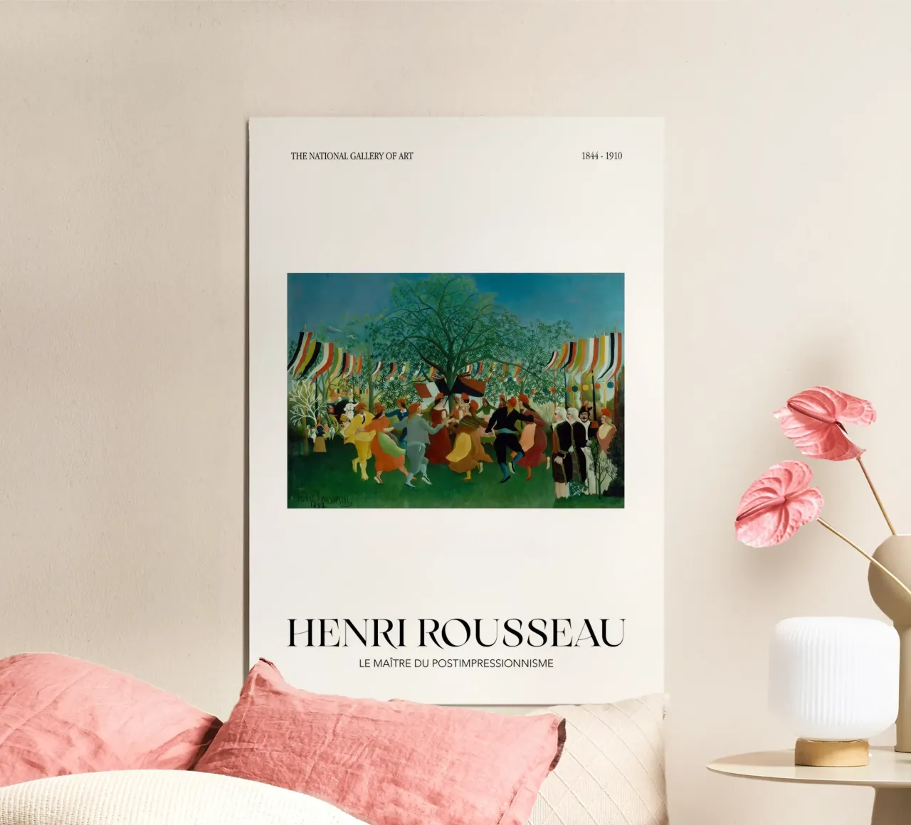 Celebrazione post-impressionista di Henri Rousseau poster con telaio in legno da NorwesClub