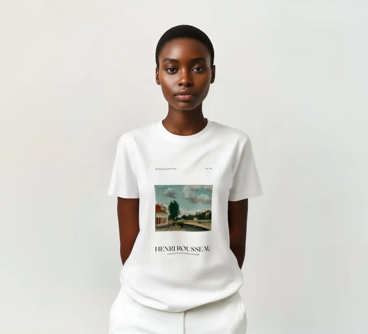 Henri Rousseau Scena fluviale post-impressionista t-shirt da NorwesClub