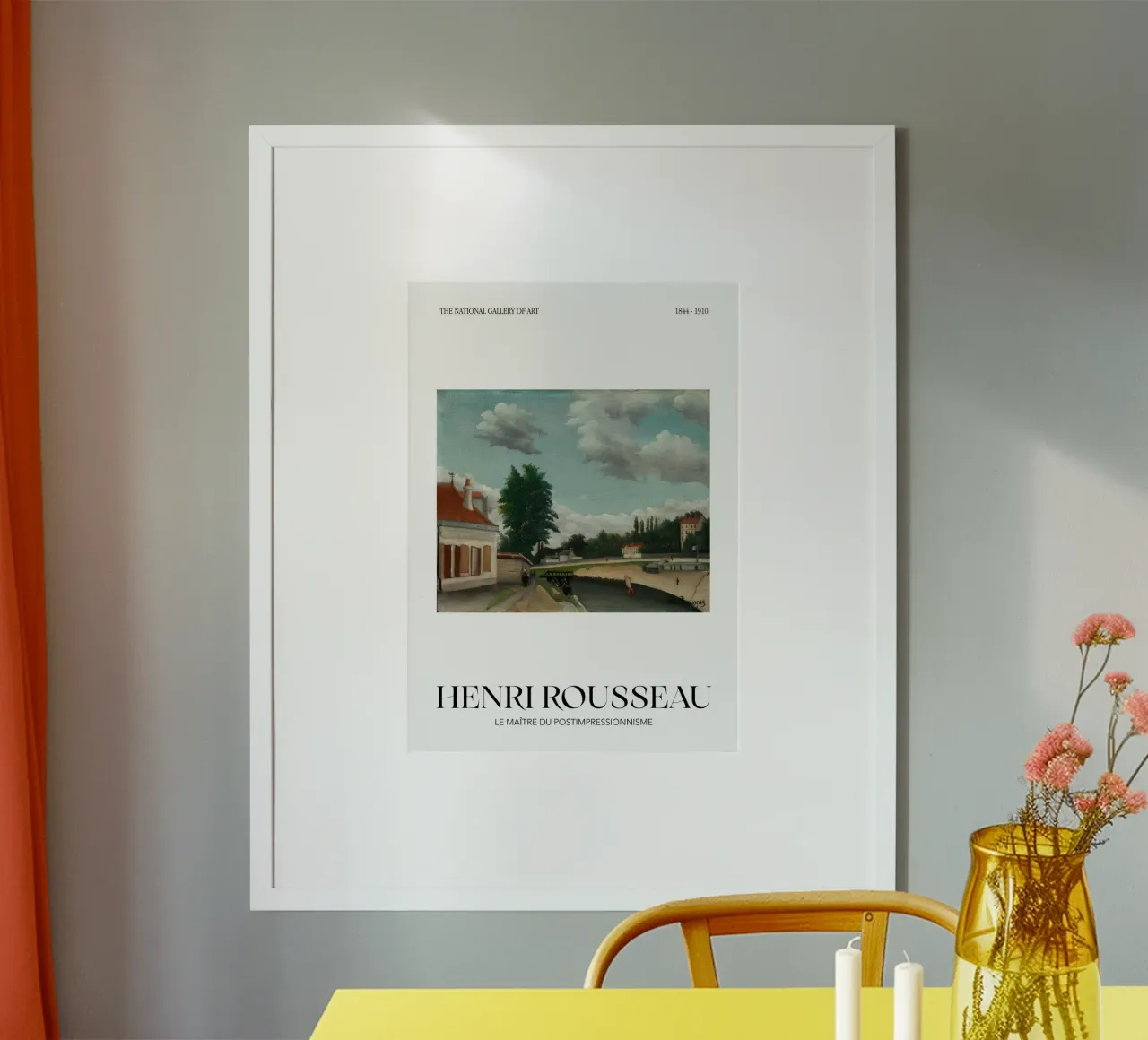 Henri Rousseau Scena fluviale post-impressionista poster con telaio in alluminio da NorwesClub