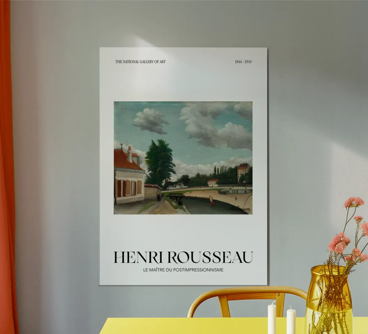 Henri Rousseau Scena fluviale post-impressionista poster con telaio in alluminio da NorwesClub