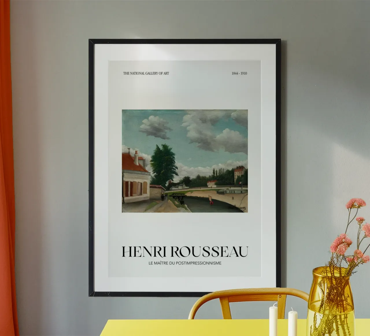 Henri Rousseau Scena fluviale post-impressionista poster con telaio in alluminio da NorwesClub