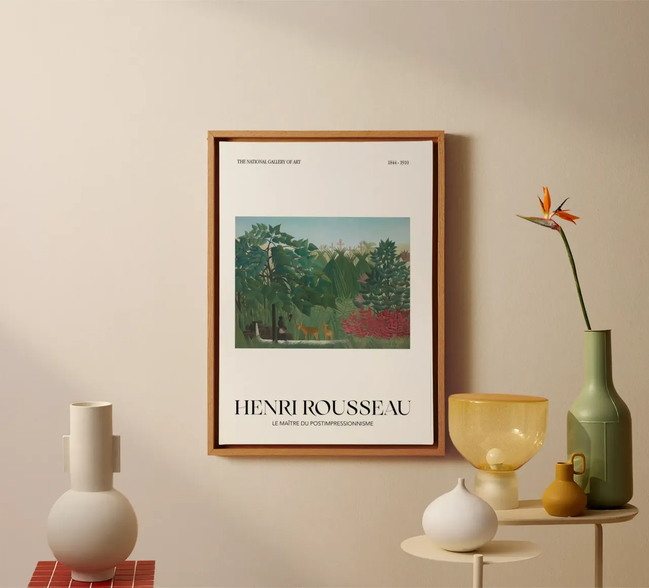 Henri Rousseau Jungle Waterval Vintage Post-Impressionist P canvas met Baklijst van NorwesClub