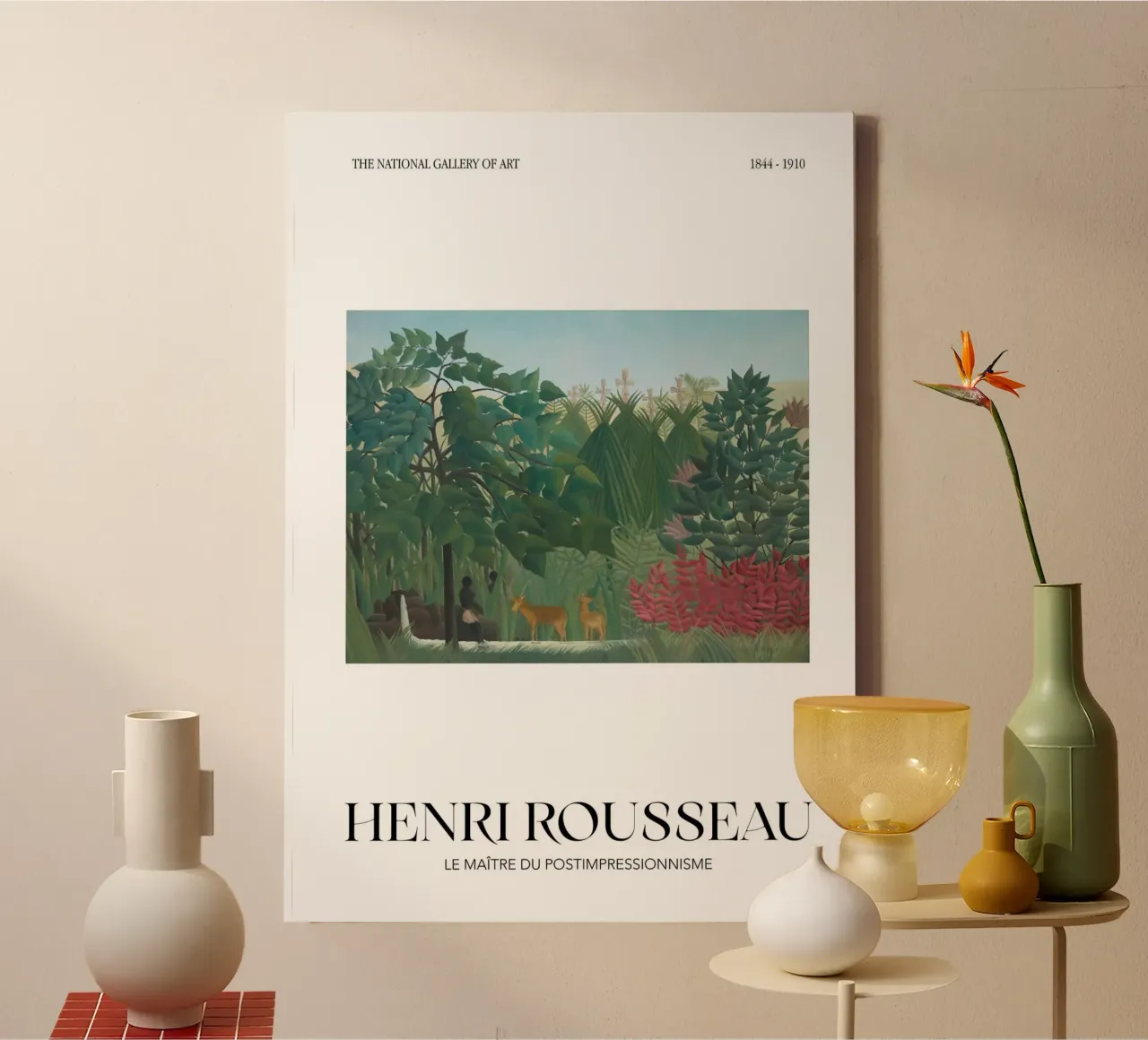 Henri Rousseau Jungle Waterval Vintage Post-Impressionist P canvas met Baklijst van NorwesClub