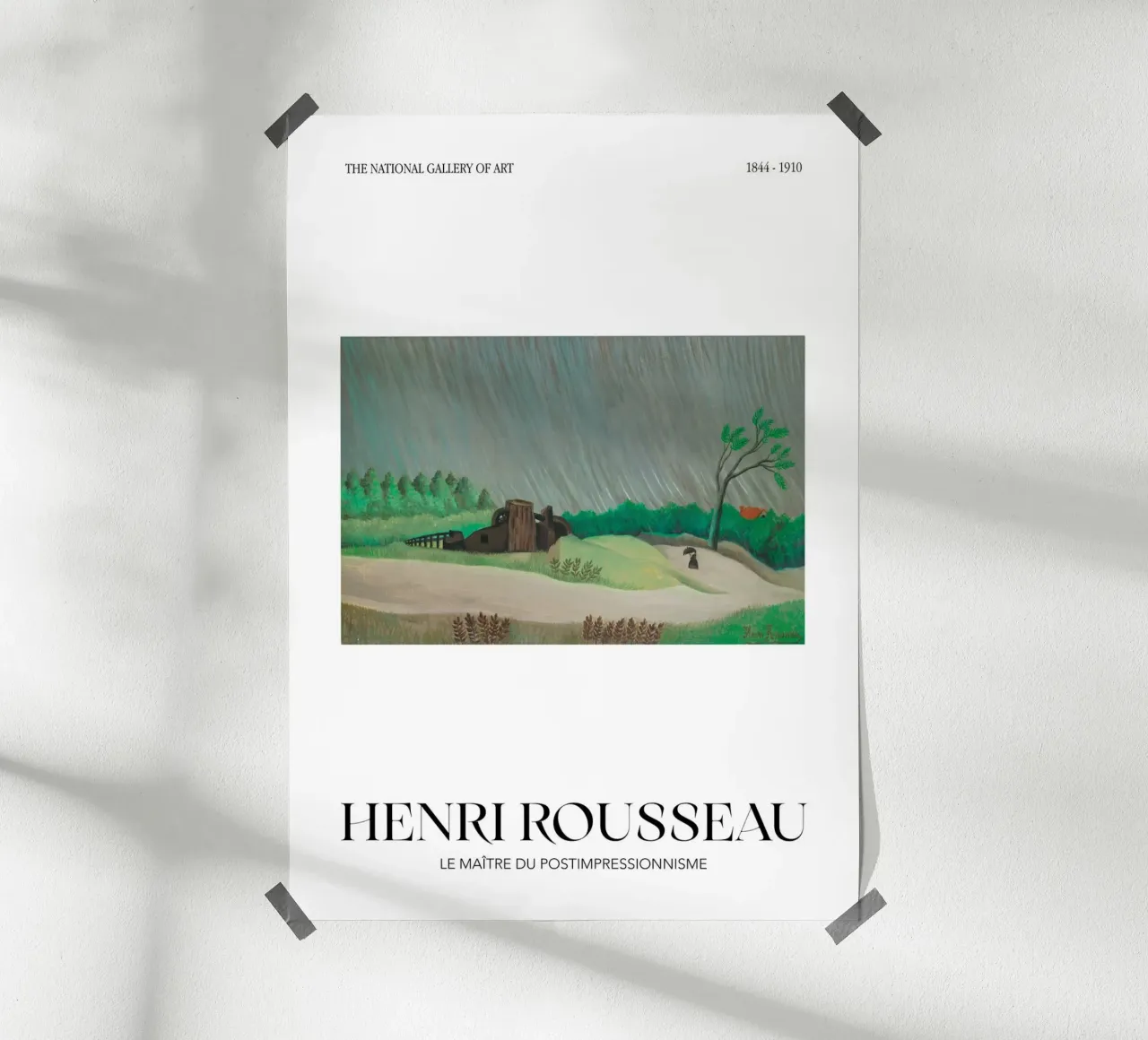 Henri Rousseau Paesaggio di un giorno di pioggia Vintage Post-Impressionis poster con telaio in alluminio da NorwesClub