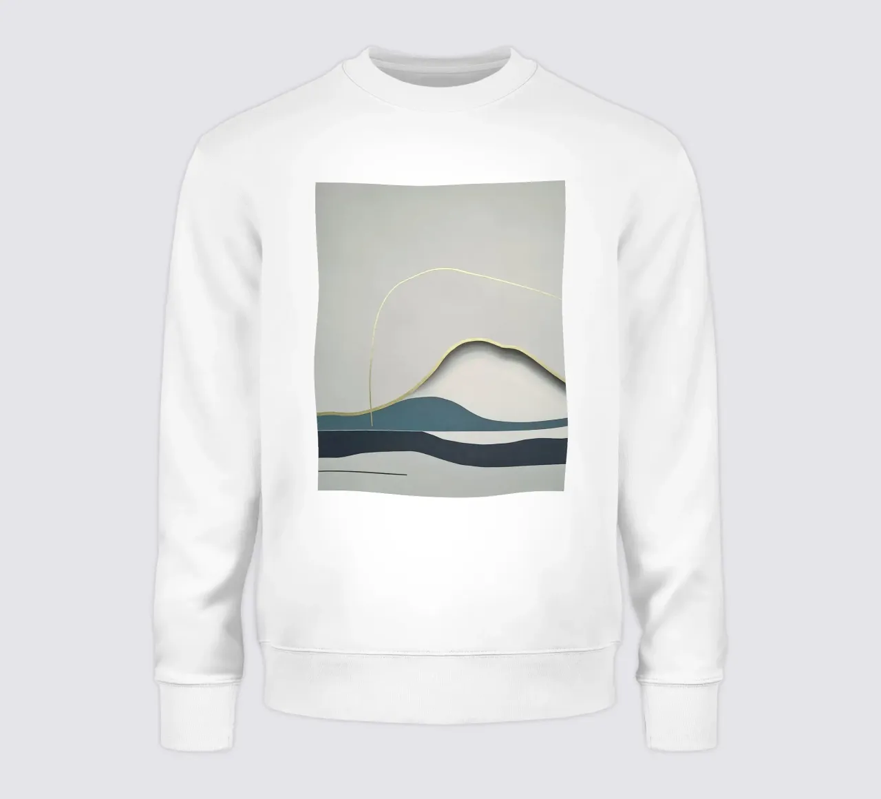 Minimal Landscape with Gold Mountain Line felpa da Artbyvo