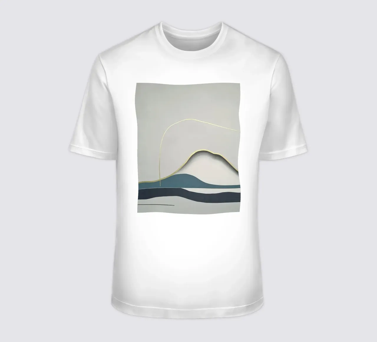 Minimal Landscape with Gold Mountain Line t-shirt da Artbyvo