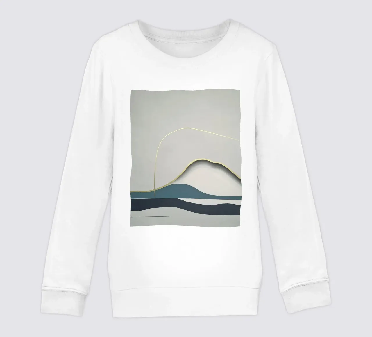 Minimal Landscape with Gold Mountain Line felpa bambino da Artbyvo