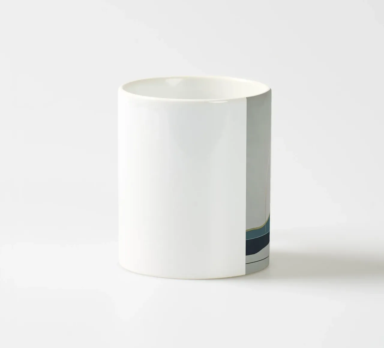 Minimal Landscape with Gold Mountain Line tazza in ceramica da Artbyvo