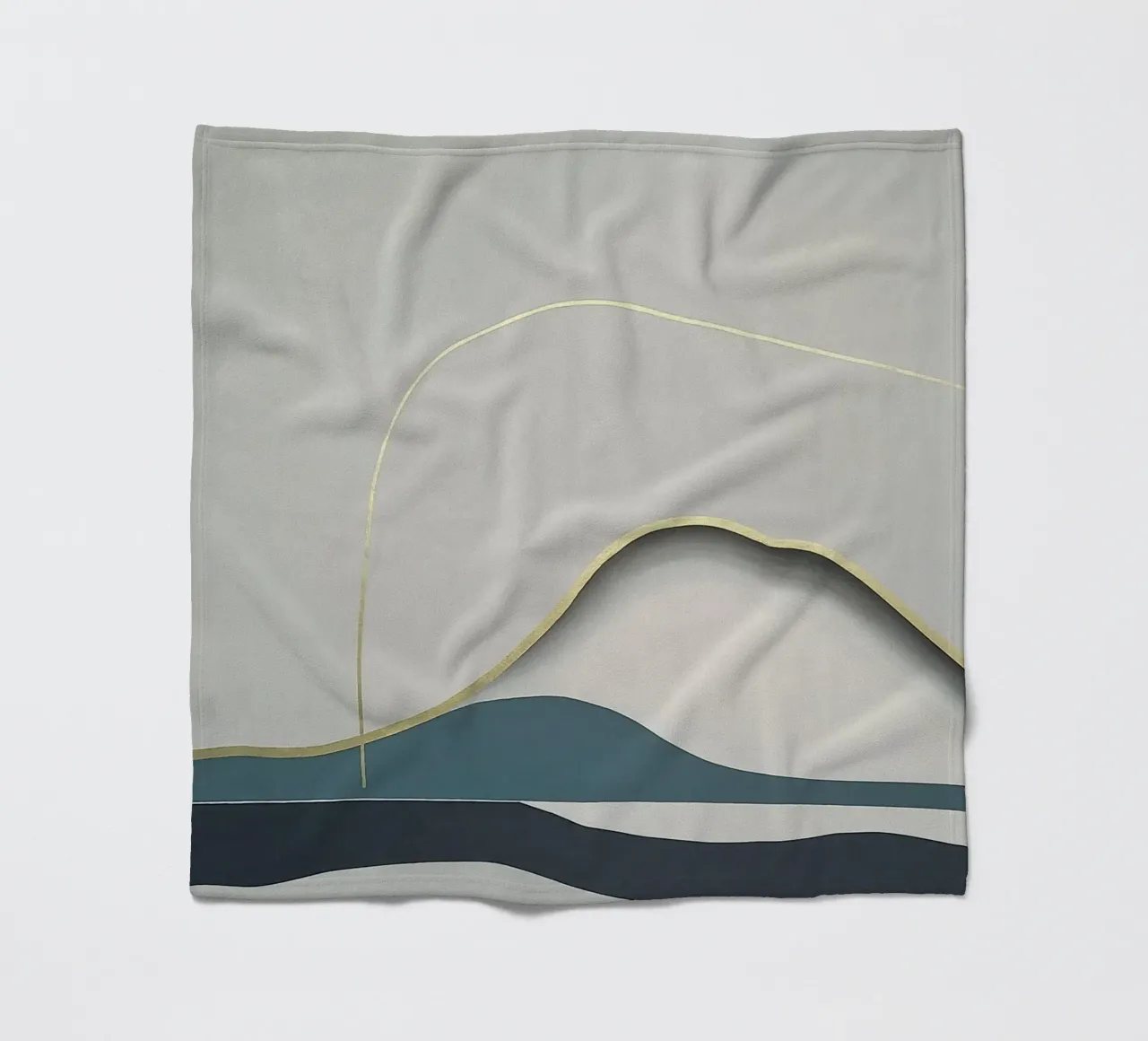 Minimal Landscape with Gold Mountain Line coperta in pile da Artbyvo