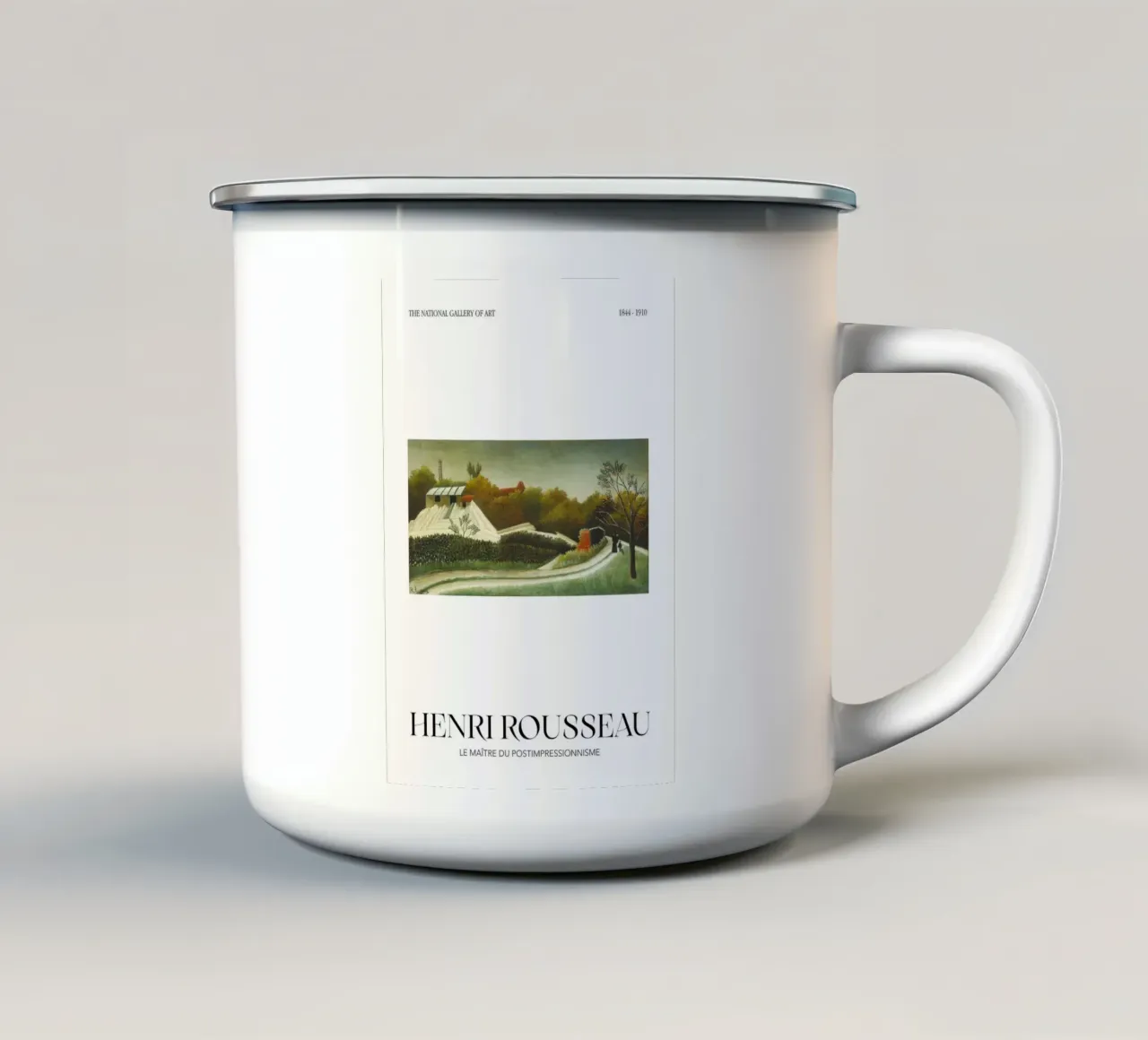 Henri Rousseau Segheria Periferia di Parigi Paesaggio d'epoca tazza in smalto da NorwesClub