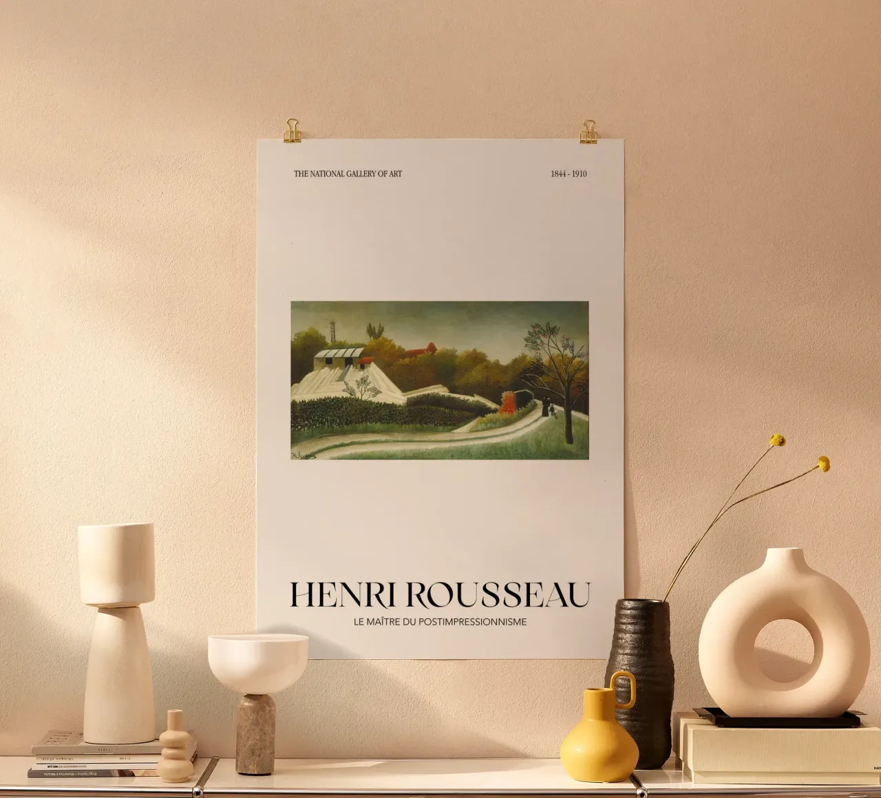 Henri Rousseau Segheria Periferia di Parigi Paesaggio d'epoca poster con telaio in legno da NorwesClub