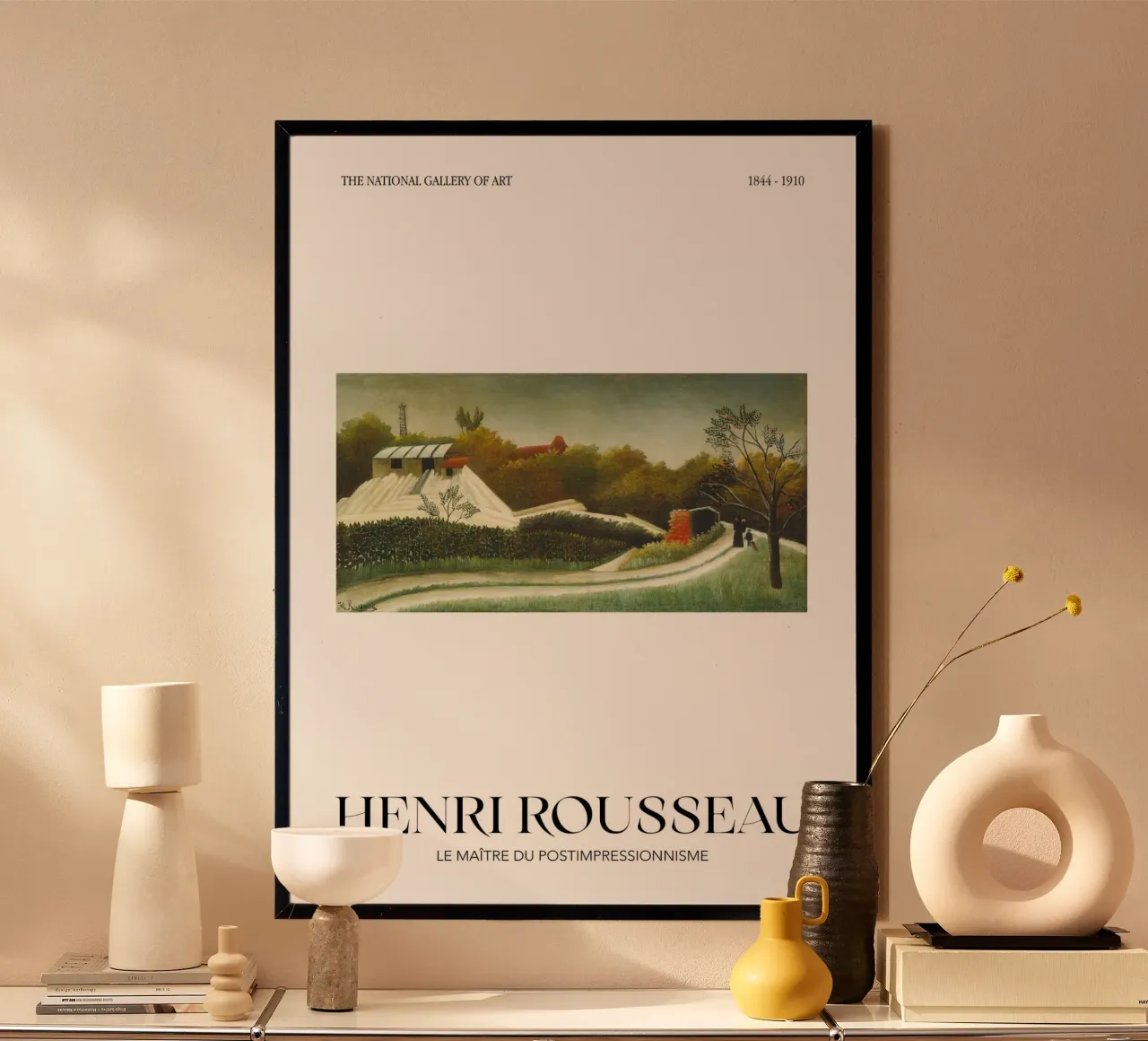 Henri Rousseau Segheria Periferia di Parigi Paesaggio d'epoca poster con telaio in legno da NorwesClub
