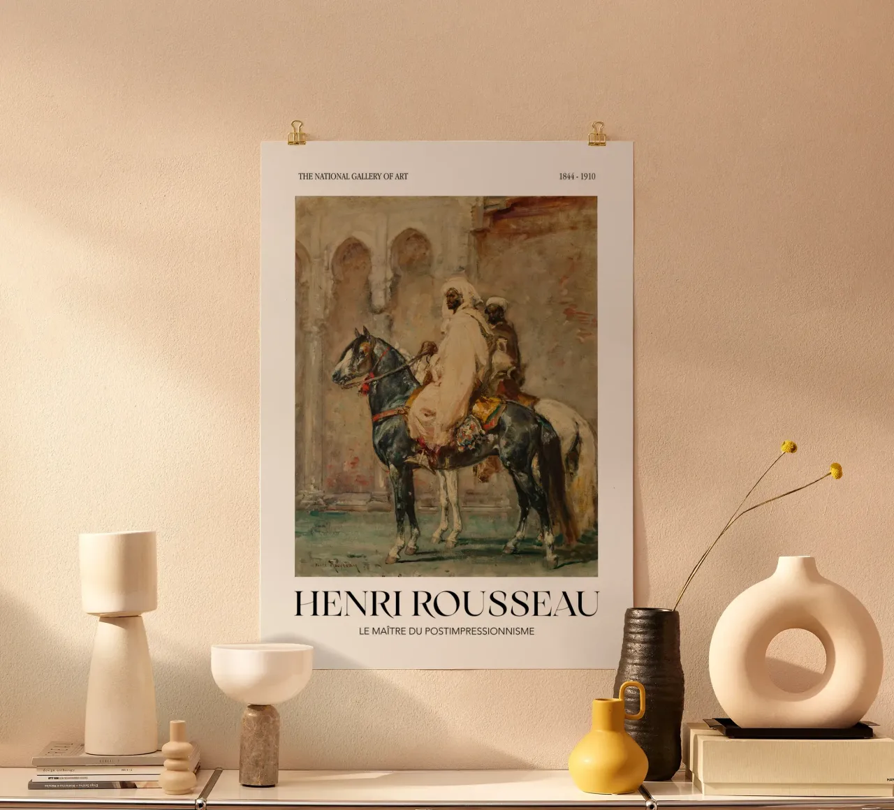 Henri Rousseau Cavalieri arabi Arte orientale d'epoca poster con telaio in plastica da NorwesClub
