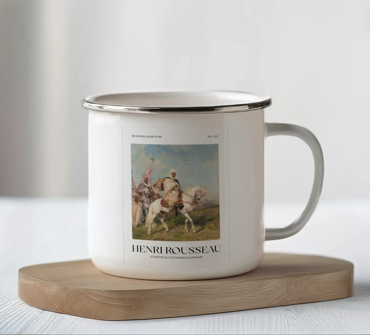 Henri Rousseau Processione di cavalieri Arte orientale d'epoca tazza in smalto da NorwesClub