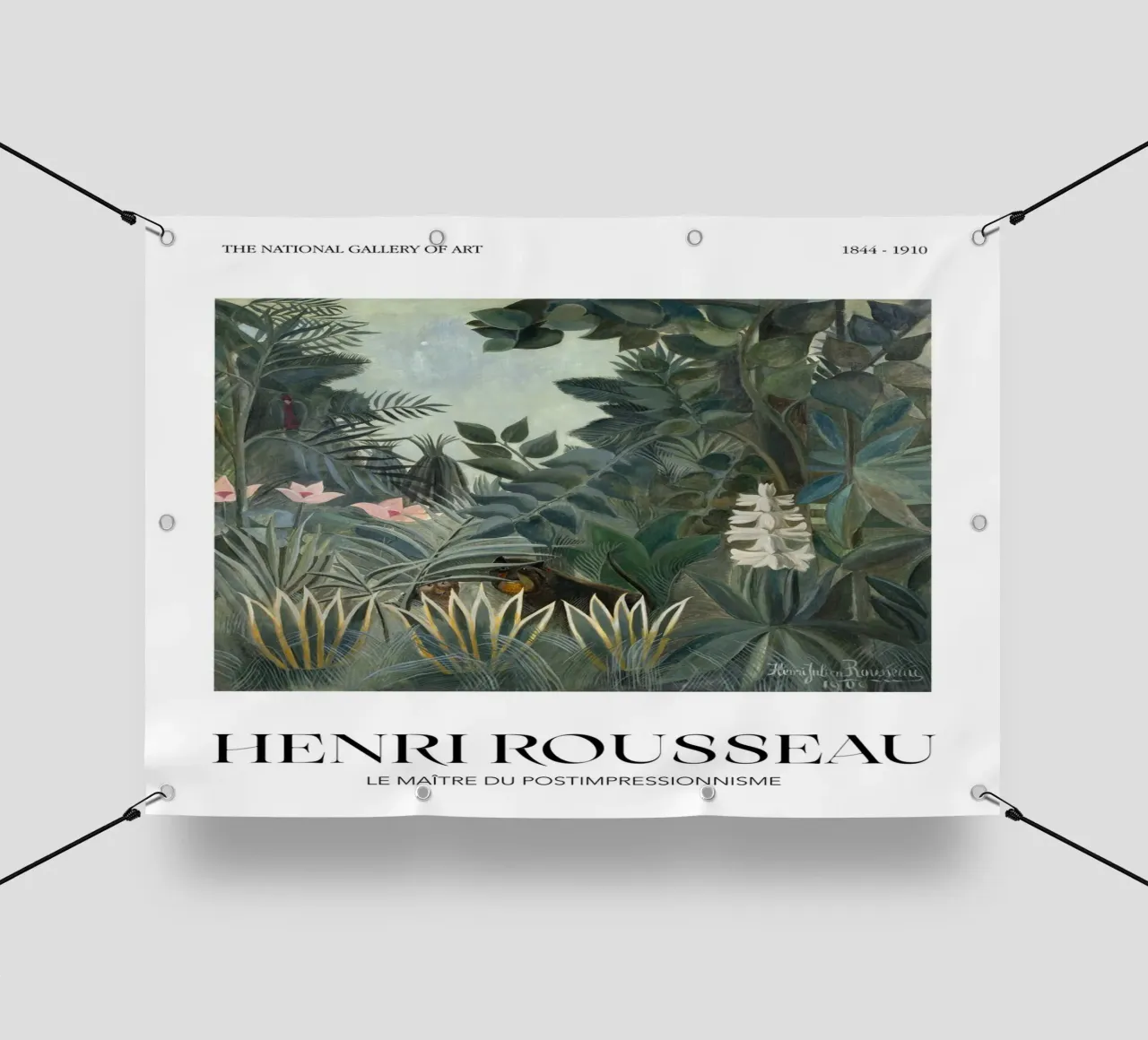Henri Rousseau Tigre della giungla Arte post-impressionista d'epoca telo in pvc da NorwesClub