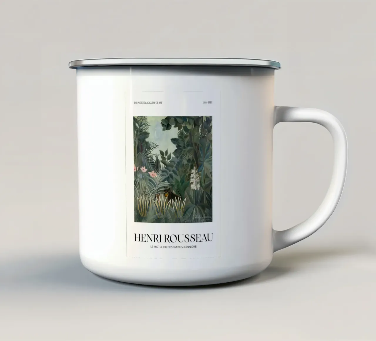 Henri Rousseau Tigre della giungla Arte post-impressionista d'epoca tazza in smalto da NorwesClub