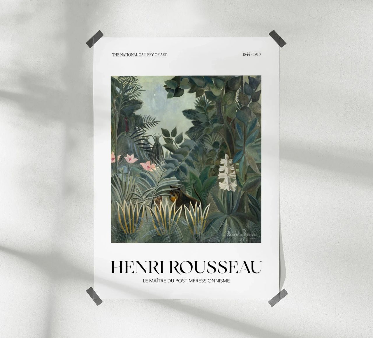 Henri Rousseau Jungle Tiger Vintage Post-Impressionist Art poster by NorwesClub