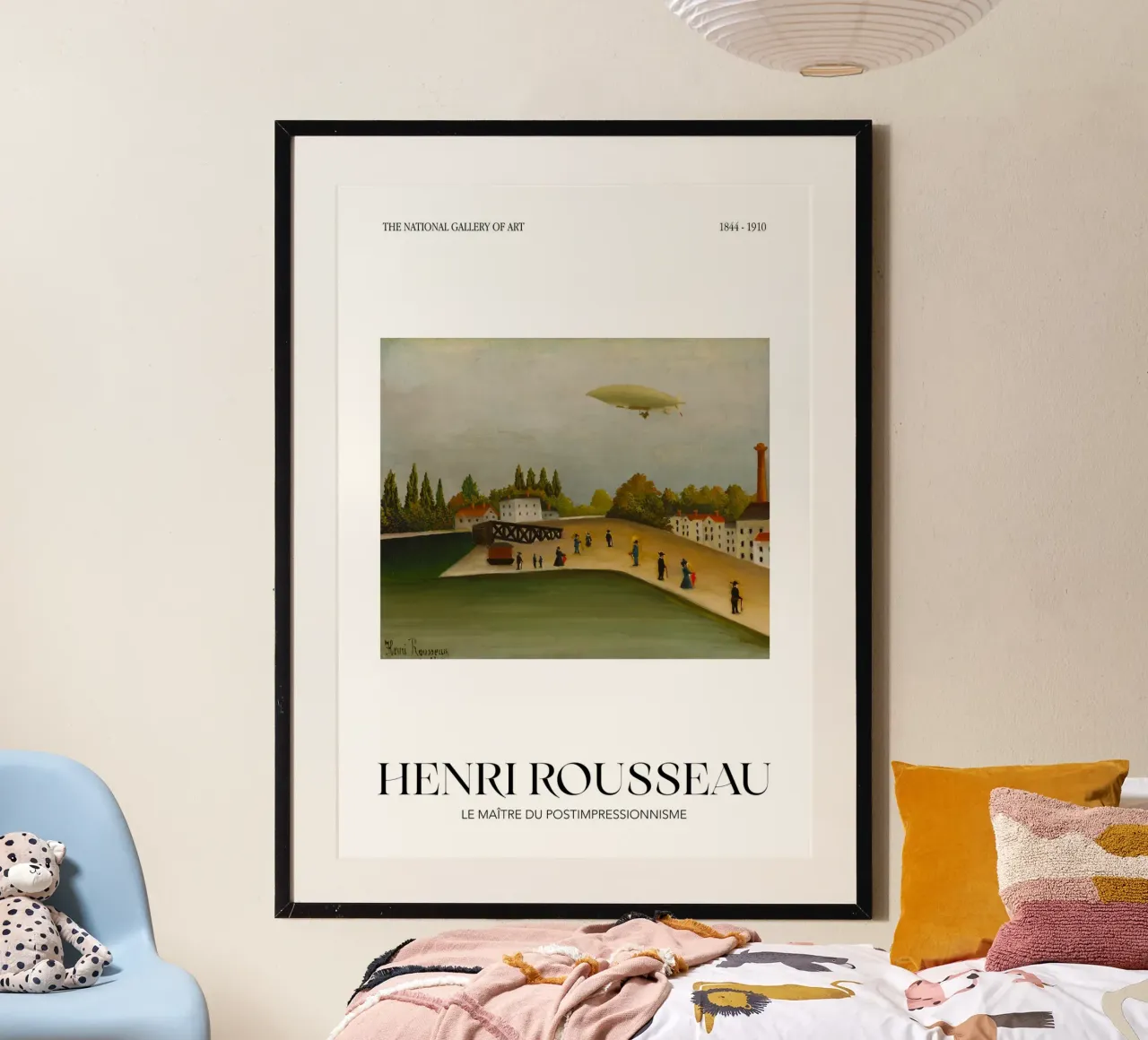 Henri Rousseau Quai d'Ivry Paesaggio urbano d'epoca poster con telaio in legno da NorwesClub