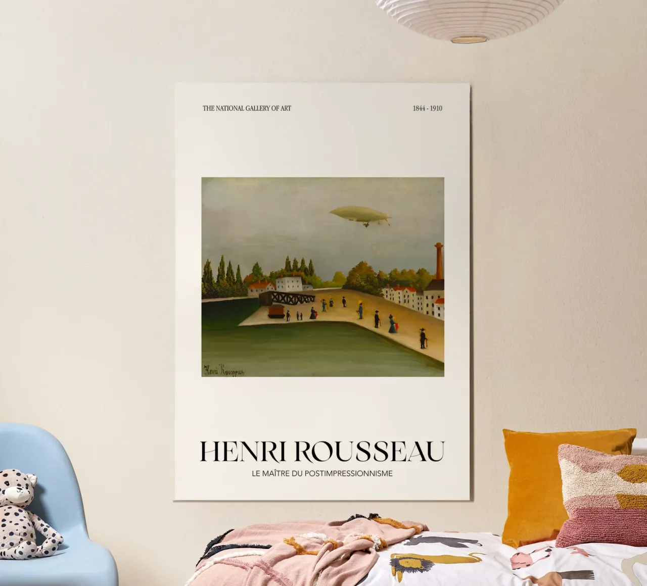 Henri Rousseau Quai d'Ivry Paesaggio urbano d'epoca poster con telaio in legno da NorwesClub