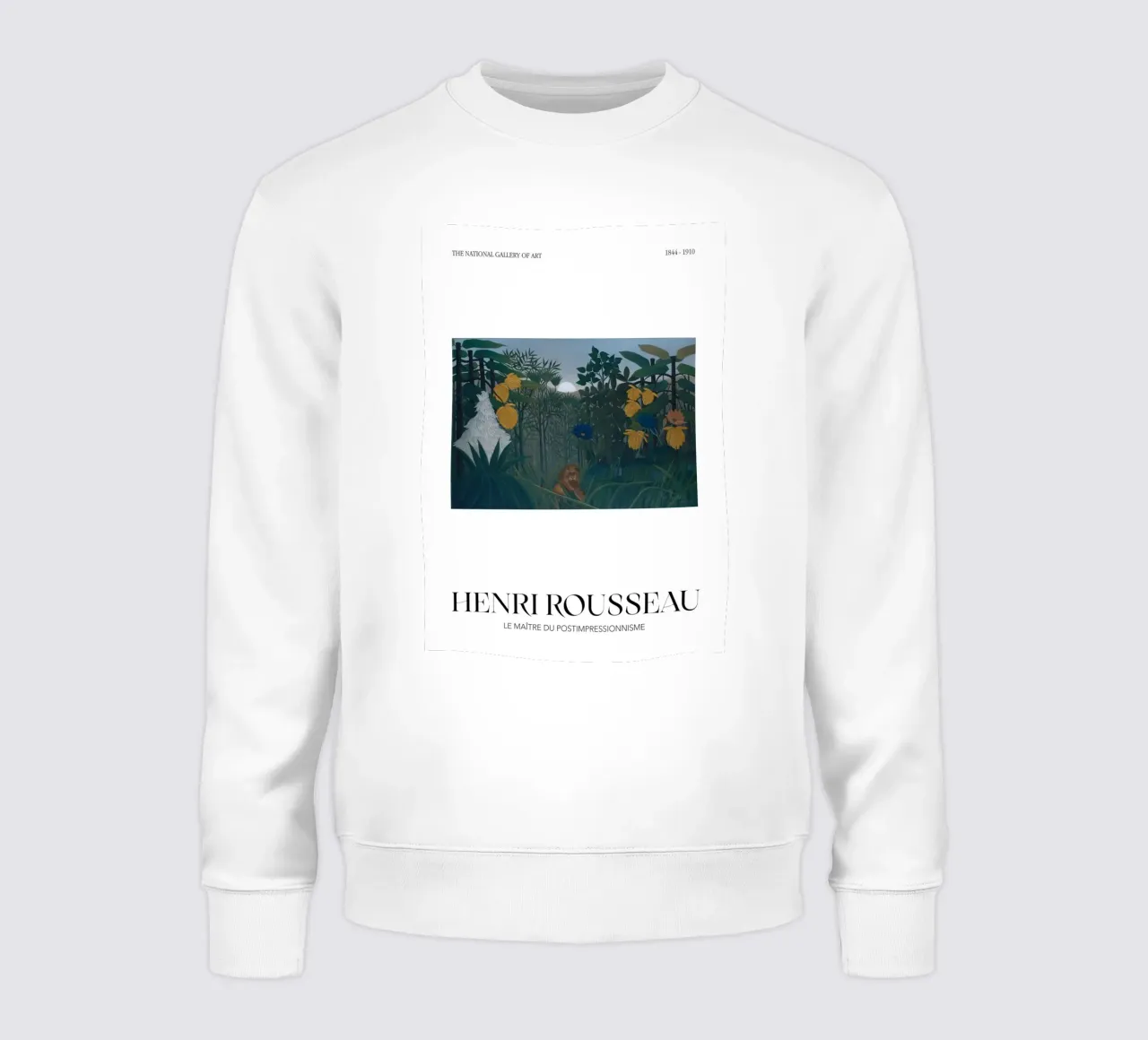 Henri Rousseau Lion Attack Vintage Jungle Art Poster sweatshirt by NorwesClub