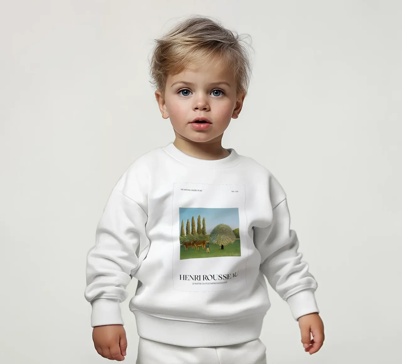 Henri Rousseau Prato di mucche Paesaggio rurale d'epoca felpa neonato da NorwesClub