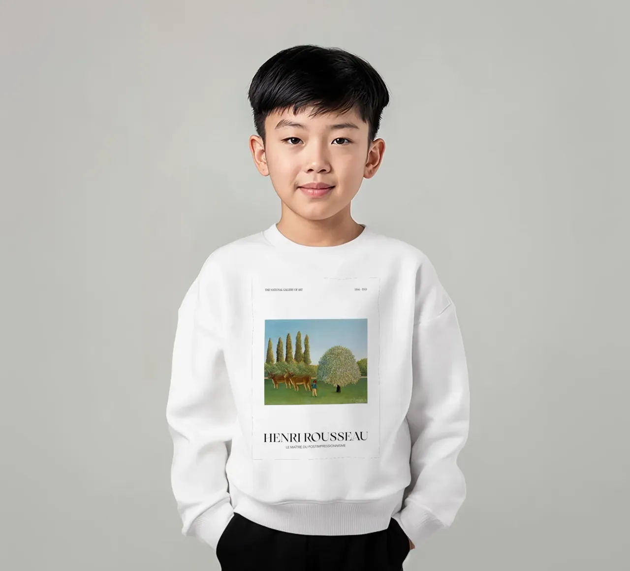 Henri Rousseau Prato di mucche Paesaggio rurale d'epoca felpa bambino da NorwesClub