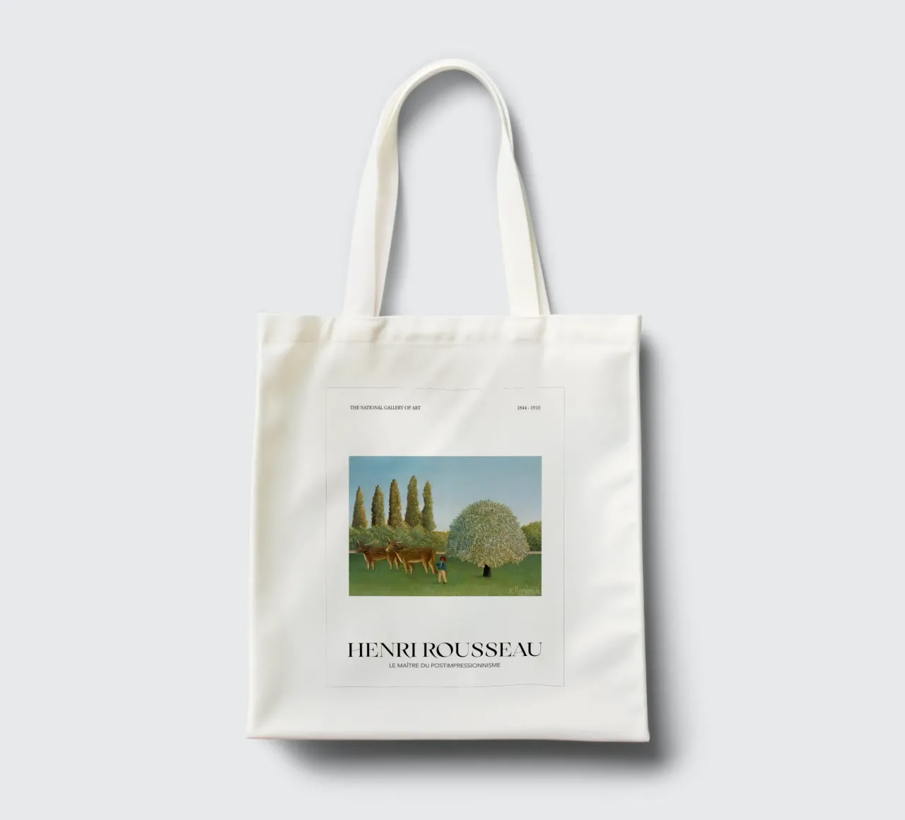 Henri Rousseau Prato di mucche Paesaggio rurale d'epoca borsa in juta da NorwesClub