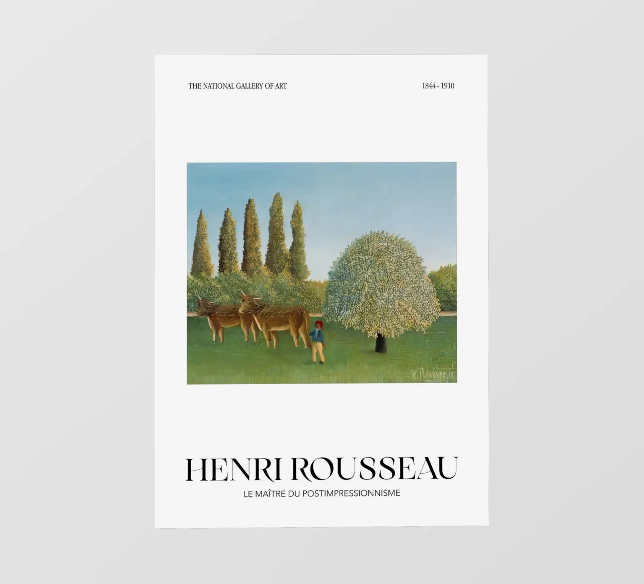 Henri Rousseau Prato di mucche Paesaggio rurale d'epoca pellicola backlit da NorwesClub