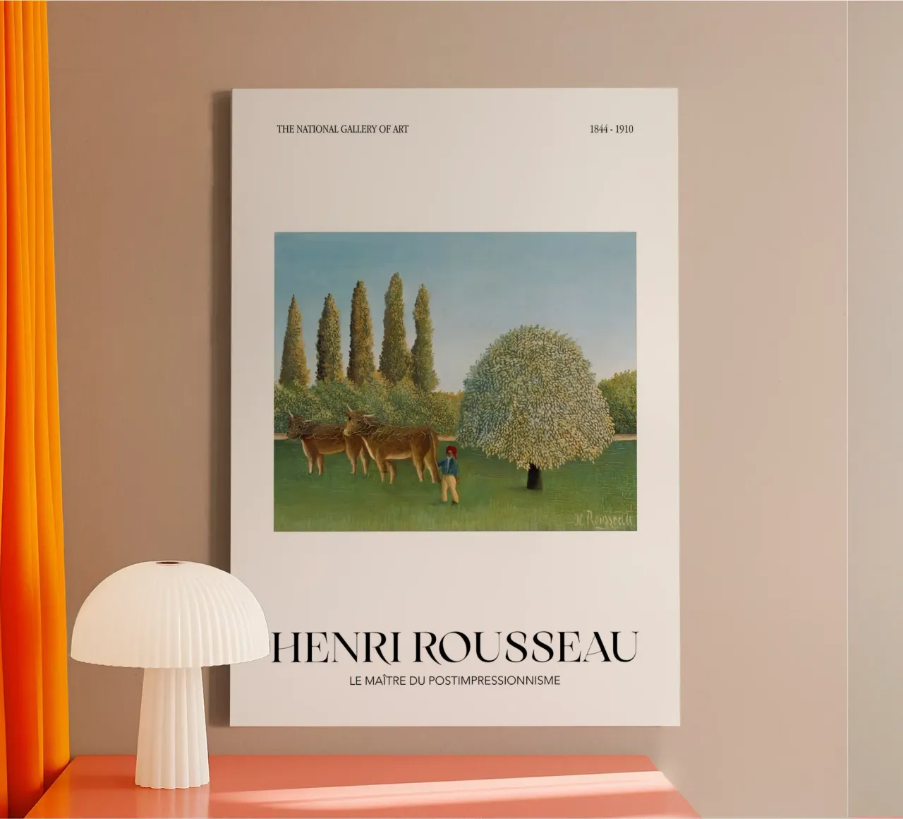Henri Rousseau Prato di mucche Paesaggio rurale d'epoca tela con Cornice a cassetta da NorwesClub
