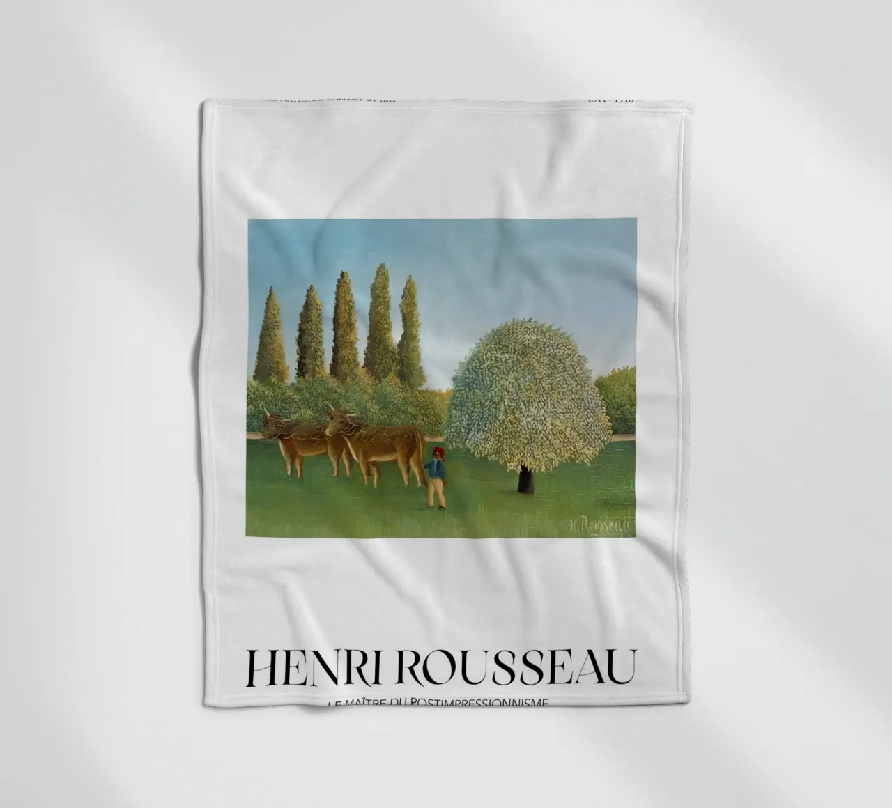 Henri Rousseau Prato di mucche Paesaggio rurale d'epoca coperta in pile da NorwesClub