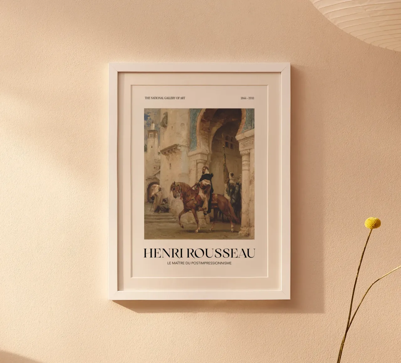 Henri Rousseau Cavaliere orientalista Porta del palazzo d'epoca poster con telaio in legno da NorwesClub