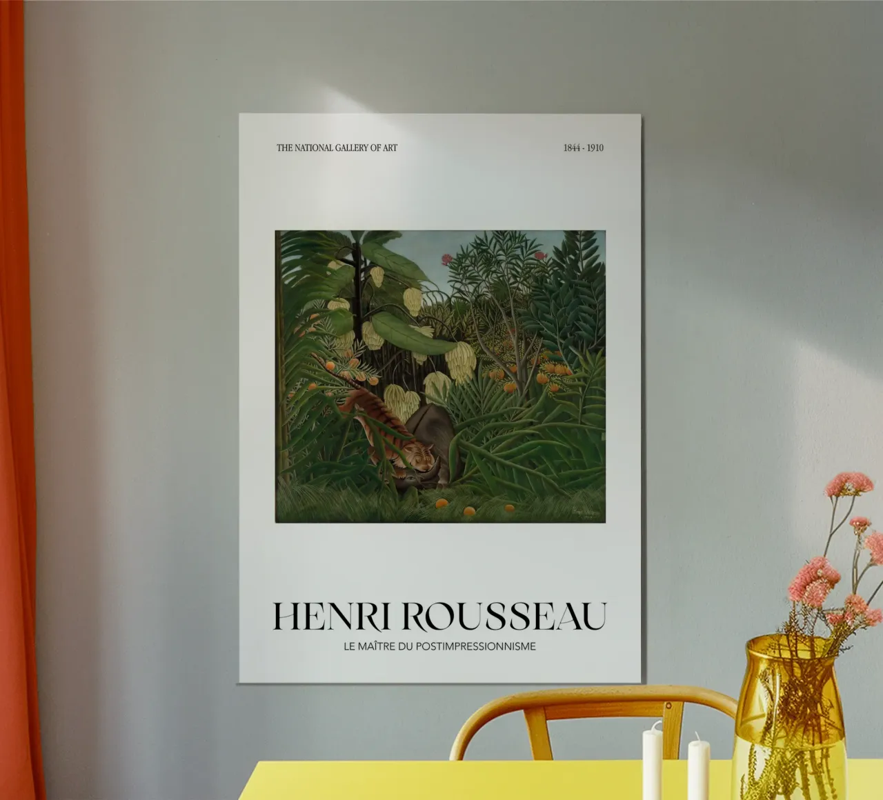 Henri Rousseau Tigre Bufalo Giungla Poster d'arte d'epoca carta hahnemühle da NorwesClub