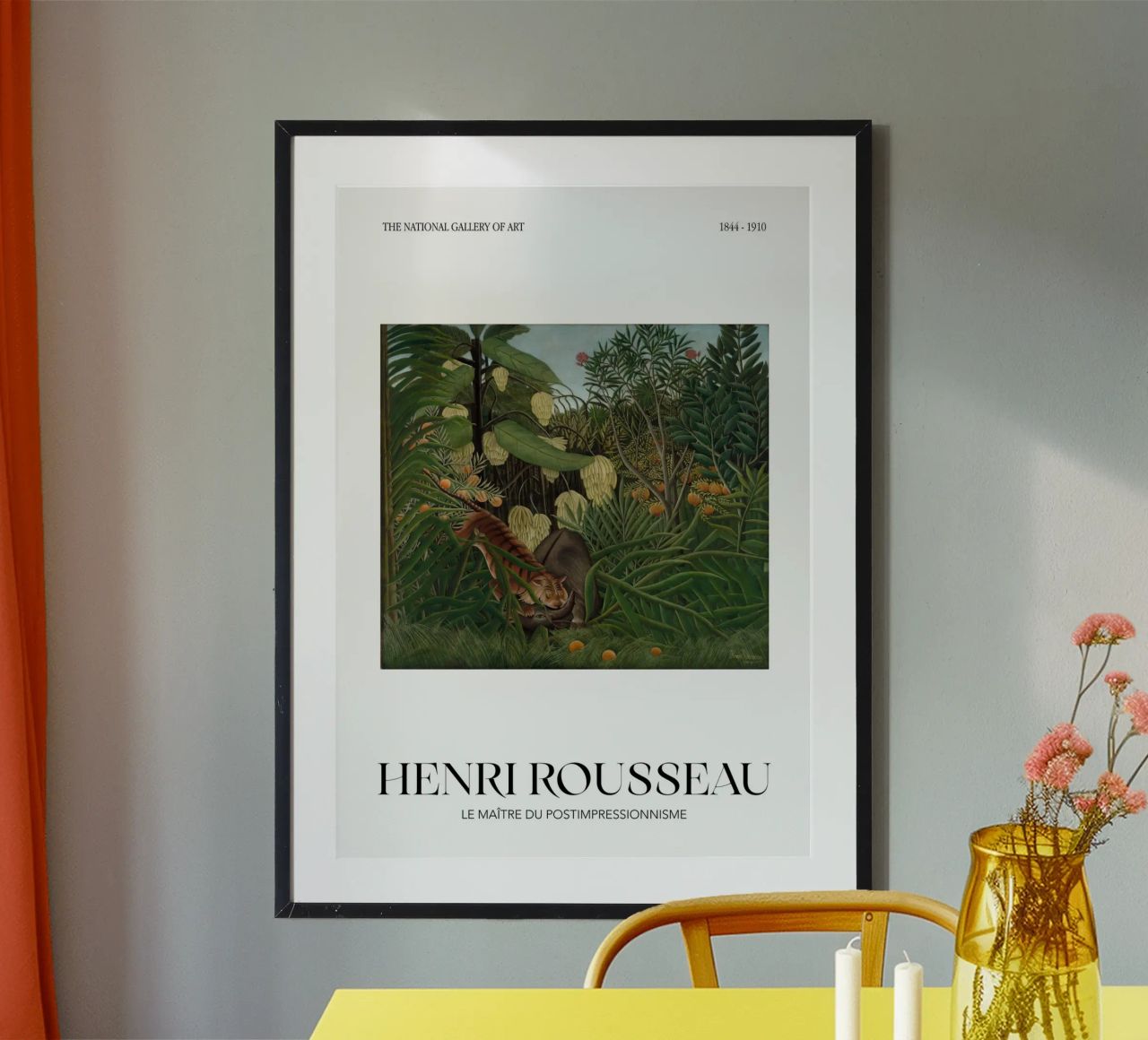 Henri Rousseau Tiger Buffalo Jungle Vintage Art Poster poster by NorwesClub