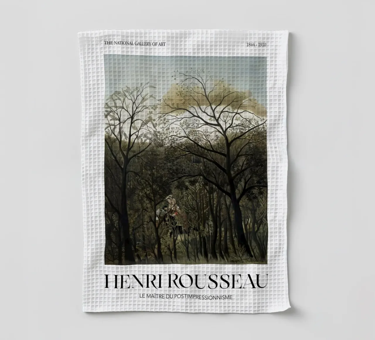 Henri Rousseau Forest Rendezvous Vintage Mysterious Art torchon de NorwesClub