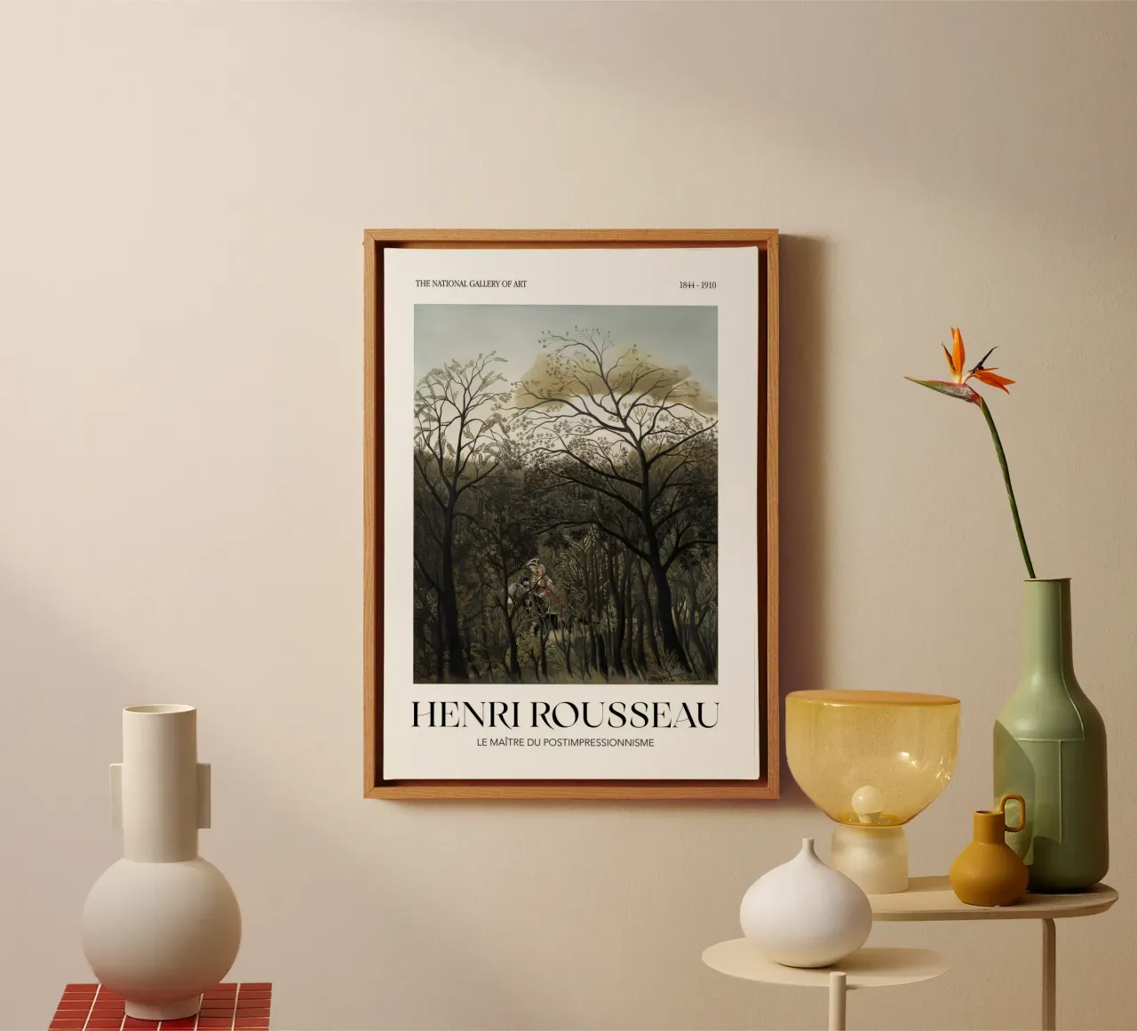 Henri Rousseau Bos Rendez-vous Vintage Mysterieuze Kunst canvas met Baklijst van NorwesClub