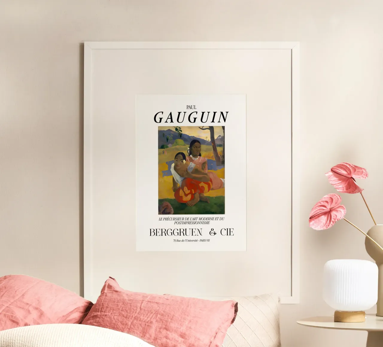Paul Gauguin Donne tahitiane Arte d'epoca iconica poster con telaio in legno da NorwesClub