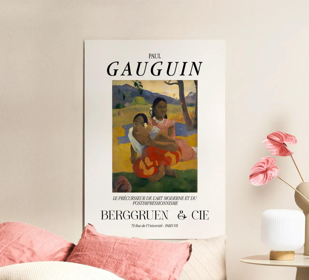Paul Gauguin Donne tahitiane Arte d'epoca iconica poster con telaio in legno da NorwesClub
