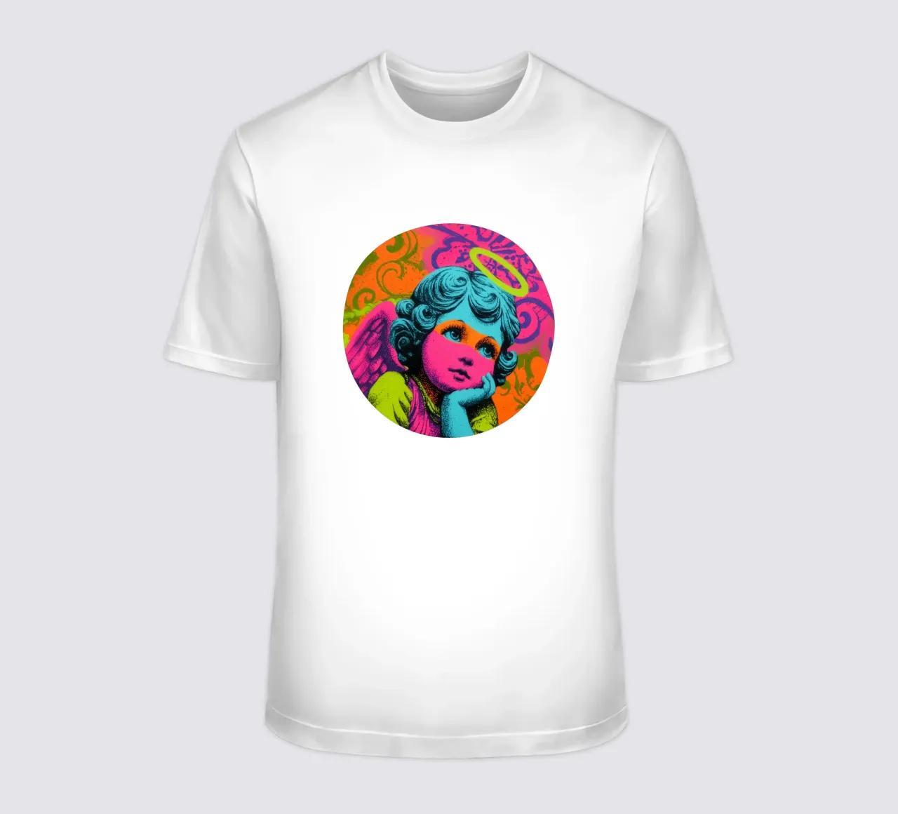 Messaggio allegro dell'angelo, rosa t-shirt da Carinaprint